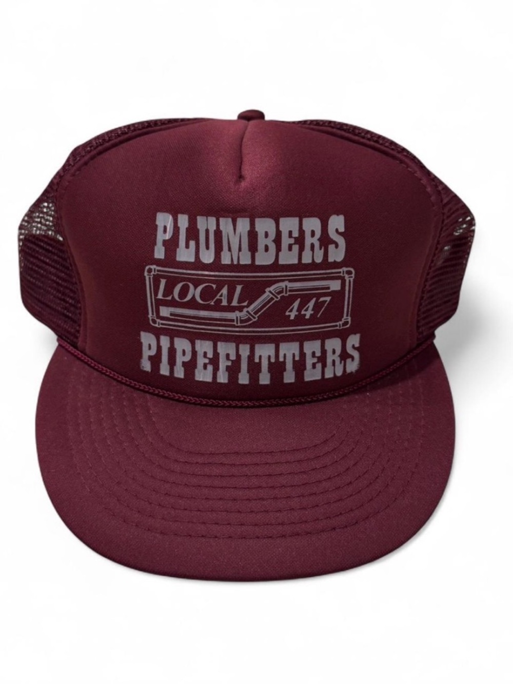 Maroon 'Plumbers Pipefitters Local 447' Trucker Hat